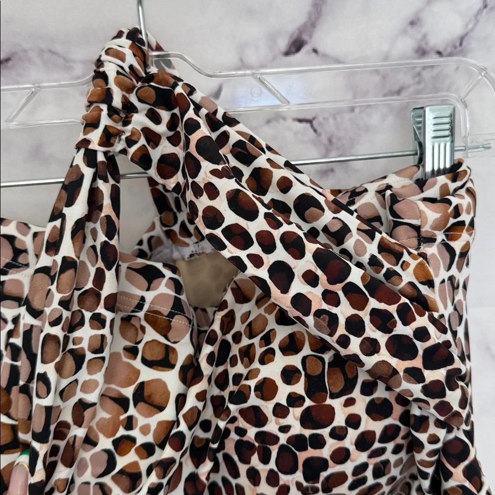 SWIMSUITS FOR ALL Animal Print One Shoulder SwimDress Size 22